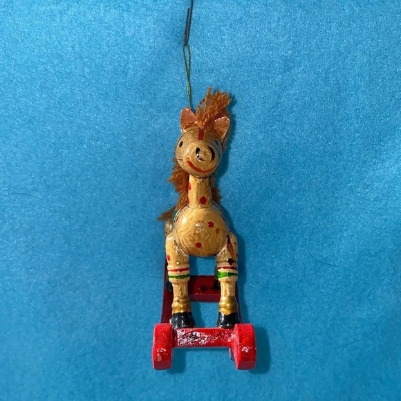 VINTAGE ROCKING HORSE Ornament crafted of wood - Picture 3 of 8